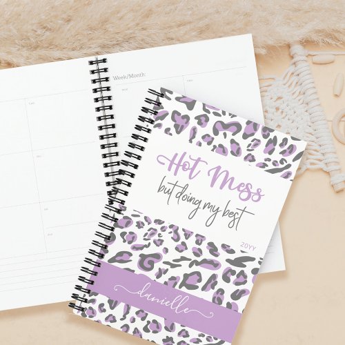 Lilac Leopard Print Hot Mess Doing my Best Planner