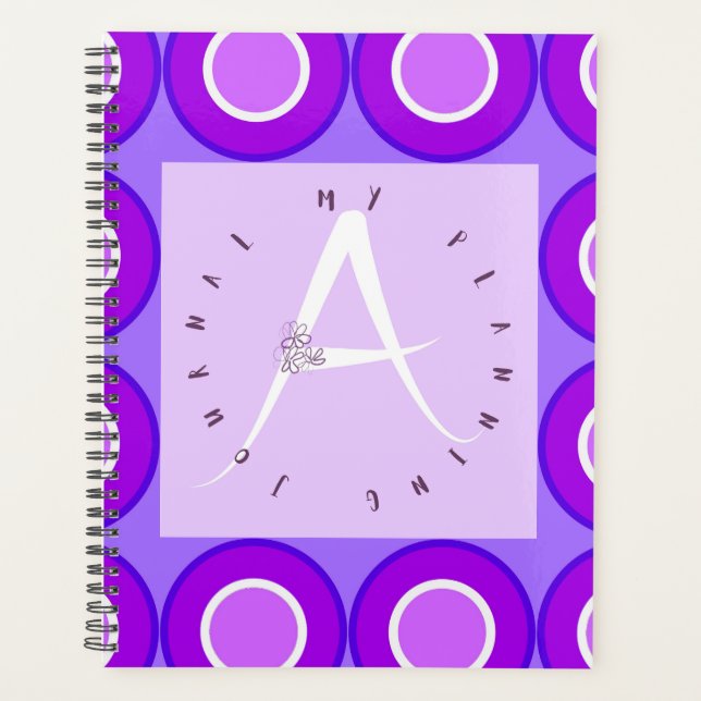 Lilac Letter A Circular Planner (Front)