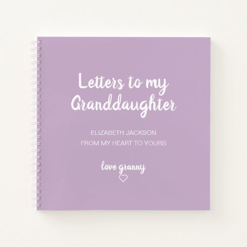 Lilac Letters to My Granddaughter Memory Book