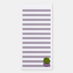 Lilac Lined Potted Succulent - Magnetic Notepad