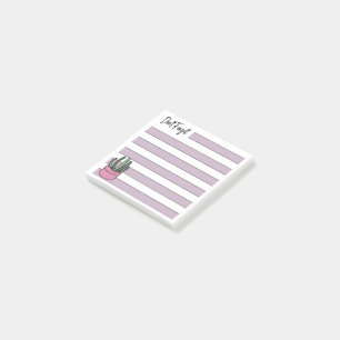 Lilac Lined Potted Succulent - Post-it Notes