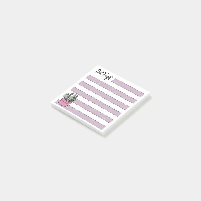 Lilac | Lined | Potted Succulent -  Post-it Notes (Angled)