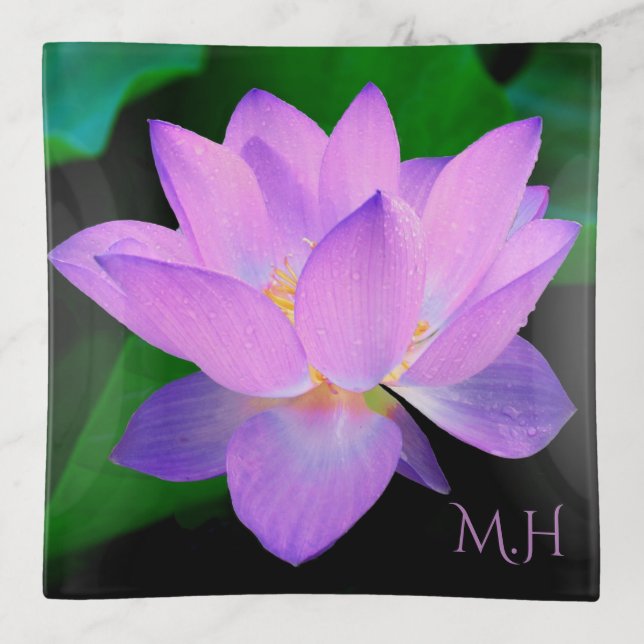 Lilac Lotus Flower Trinket Tray (Front)