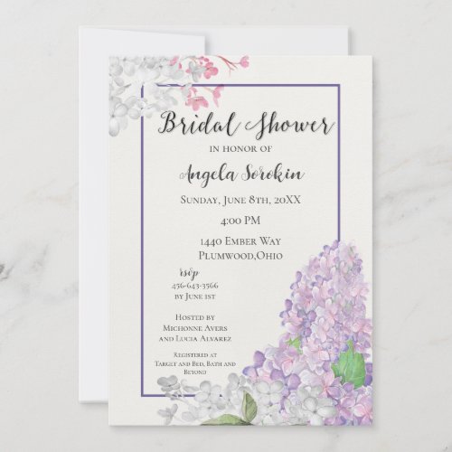 Lilac Loveliness Bridal Shower Invitation