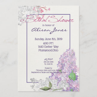 Lilac Loveliness Bridal Shower Invitation