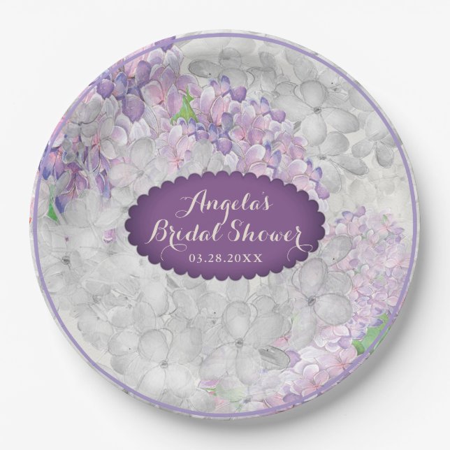 Lilac Loveliness Scalloped Violet Paper Plates (Front)
