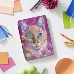 Lilac Lynx point Siamese cat in purple  iPad Air Cover