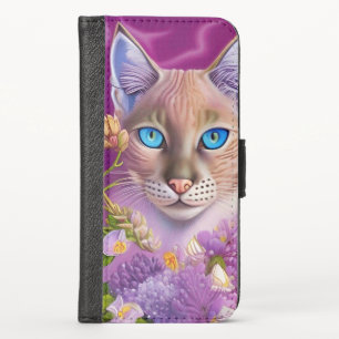 Lilac Lynx point Siamese cat in purple iPhone X Wallet Case
