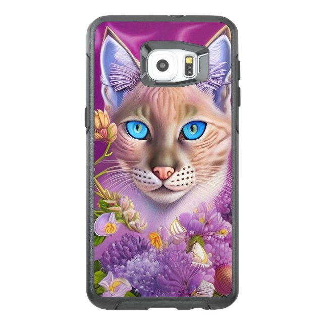 Lilac Lynx point Siamese cat in purple  OtterBox Samsung Galaxy Case (Back)