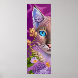 Lilac Lynx point Siamese cat in purple Poster
