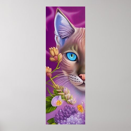 Lilac Lynx point Siamese cat in purple  Poster