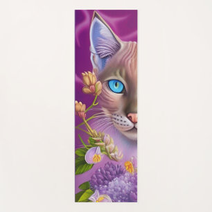 Lilac Lynx point Siamese cat in purple Yoga Mat