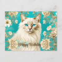 Lilac Lynx Point Siamese Portrait Art Birthday