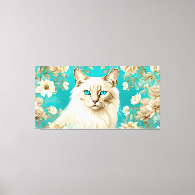 Lilac Lynx Point Siamese Portrait Art Canvas Print (Front)