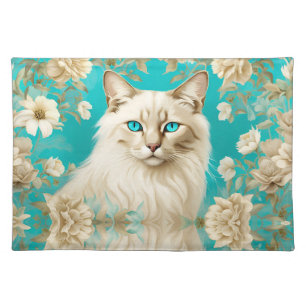 Lilac Lynx Point Siamese Portrait Art Cloth Placemat