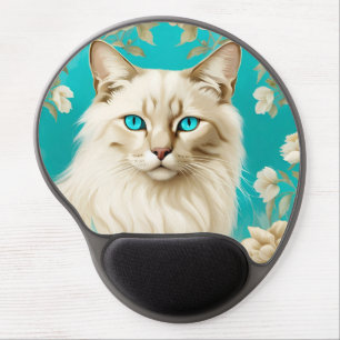 Lilac Lynx Point Siamese Portrait Art Gel Mouse Pad