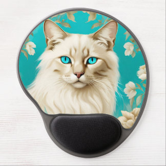 Lilac Lynx Point Siamese Portrait Art Gel Mouse Pad