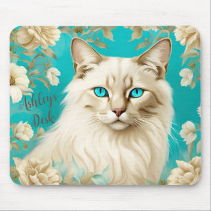 Lilac Lynx Point Siamese Portrait Art personalized Mouse Pad