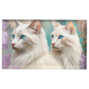 Lilac Lynx Point Siamese Portrait Art Place Card Holder