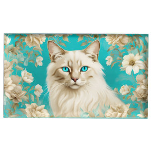 Lilac Lynx Point Siamese Portrait Art Place Card Holder