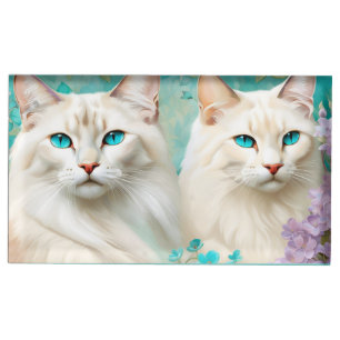 Lilac Lynx Point Siamese Portrait Art Place Card Holder