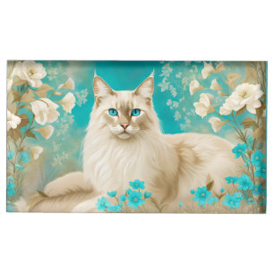 Lilac Lynx Point Siamese Portrait Art Place Card Holder