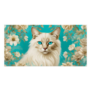 Lilac Lynx Point Siamese Portrait Art Poster
