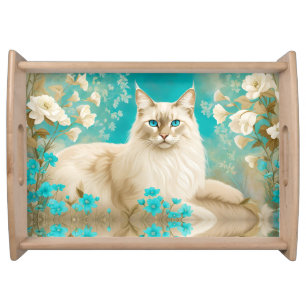 Lilac Lynx Point Siamese Portrait Art Serving Tray
