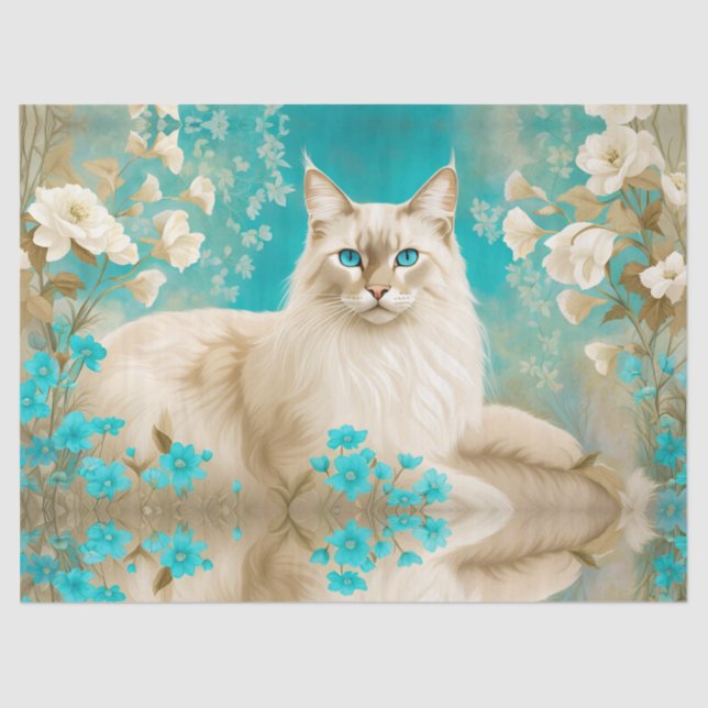 Lilac Lynx Point Siamese Portrait Art Tissue Paper (Front)