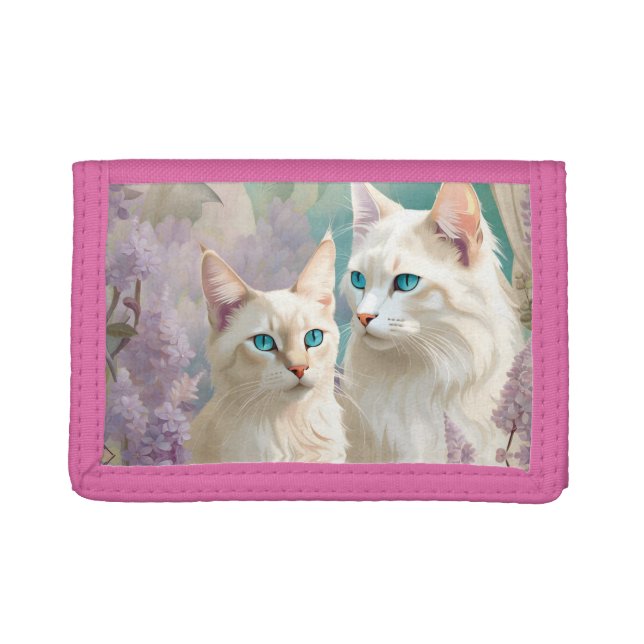 Lilac Lynx Point Siamese Portrait Art Trifold Wallet (Front)