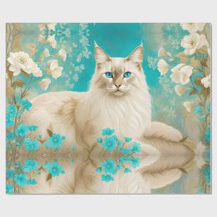 Lilac Lynx Point Siamese Portrait Art Wrapping Paper