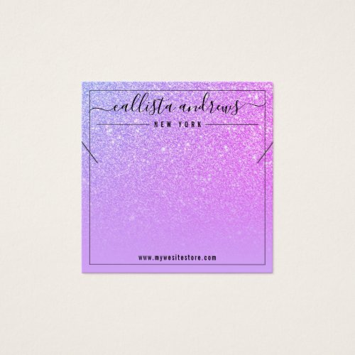 Lilac Magenta Purple Glitter Necklace Display Card