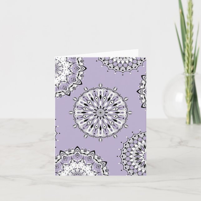 Lilac Mandalas 2 Folded Greeting Card (Front)