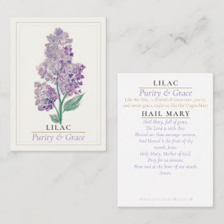 Lilac Marian Garden Holy Prayer Card | Purity