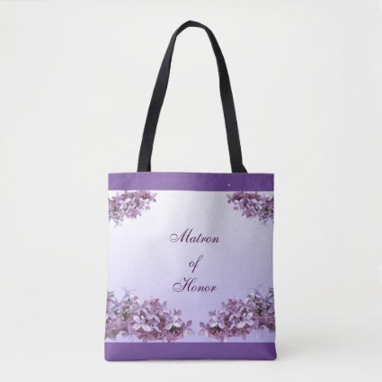 Lilac Matron of Honor Wedding Tote Bag