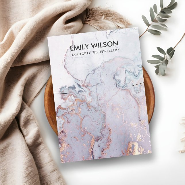 LILAC MAUVE BLUE AGATE MARBLE NECKLACE DISPLAY BUSINESS CARD (Creator Uploaded)