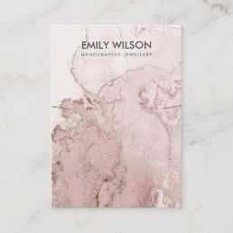LILAC MAUVE PINK AGATE MARBLE NECKLACE DISPLAY BUSINESS CARD