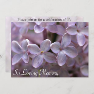 Lilac Memorial Service Funeral Invitation