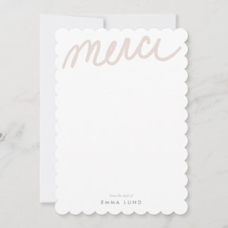 Lilac "Merci" Stationery Note Card