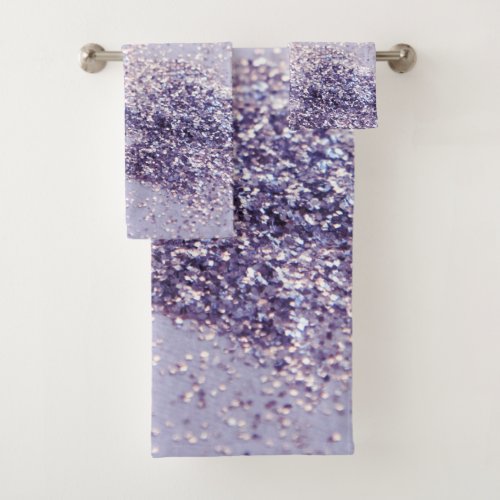 Lilac Mermaid Magic Glitter 1 Bath Towel Set