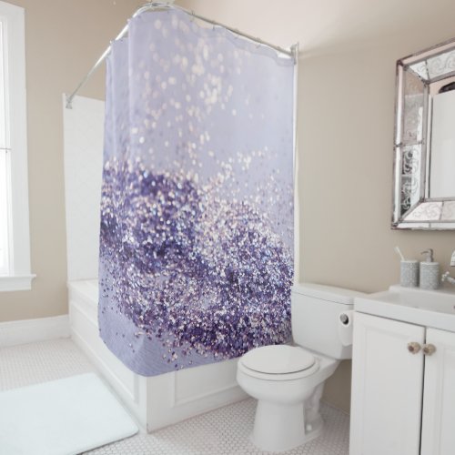 Lilac Mermaid Magic Glitter 1 Shower Curtain