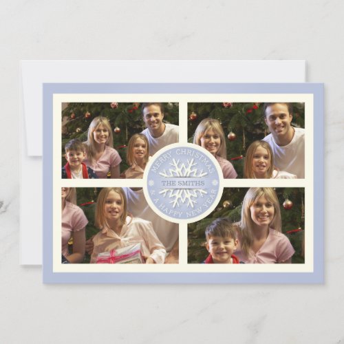 Lilac Merry Christmas Photo Card  Four Photos