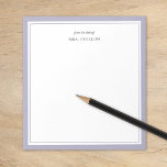 Lilac Minimalist Monogram Teacher Gift Notepad<br><div class="desc">Modern minimalist border design in a variety of trending colors. Personalize it with your name monogram or other custom text. Use the design tools to choose your own fonts and background colors. Cute and simple gift idea for teachers or personal stationery for anyone who loves to stay organized.</div>