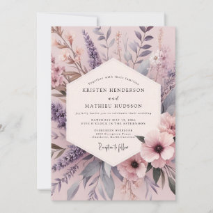 Lilac Misty Flora Wedding Invitation
