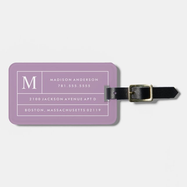 Lilac Modern Lines | Luggage Tag (Front Horizontal)