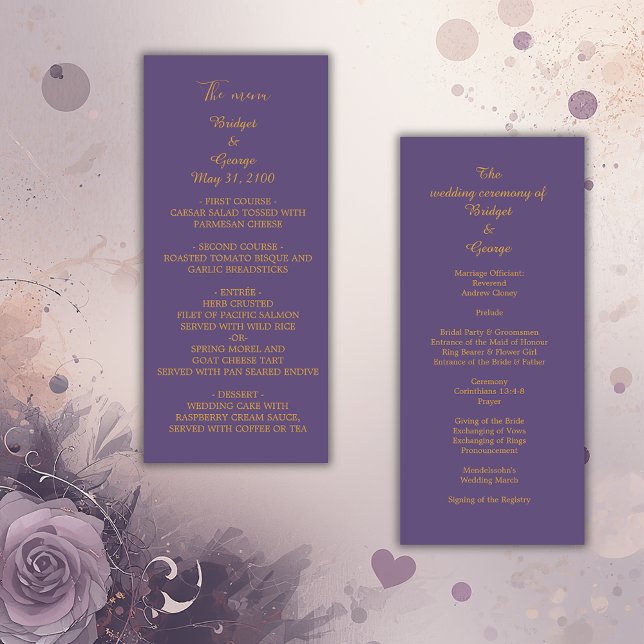 lilac modern simple deco wedding program (Creator Uploaded)