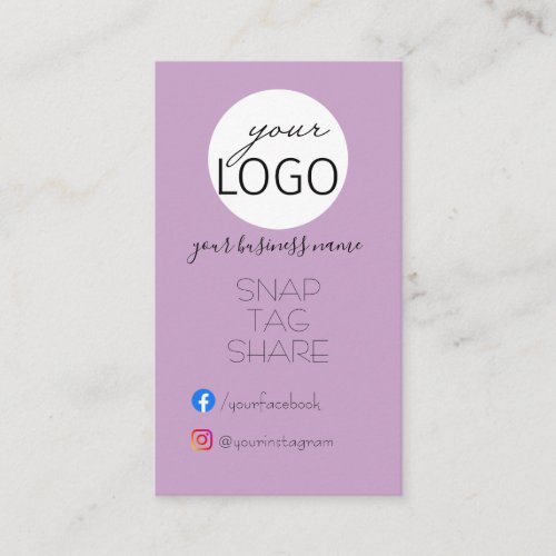 Lilac Modern Snap Tag Share Social Media Business