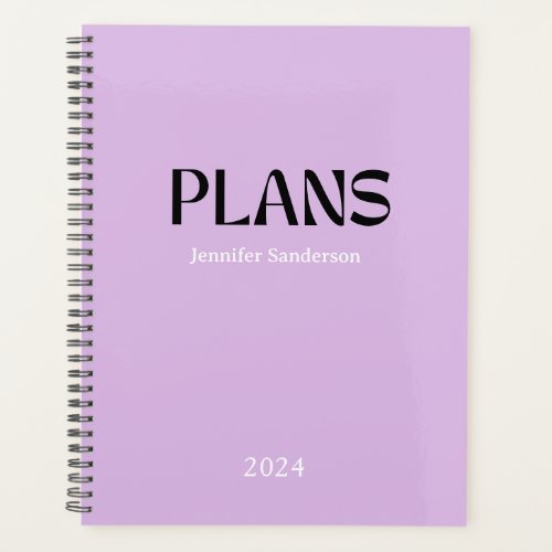 Lilac Modern Typography Personalized 2024 Planner