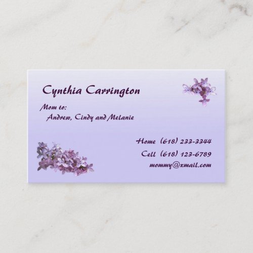 Lilac Mommy Business Card