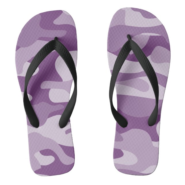 Lilac Monocolor Camo Flip Flops (Footbed)